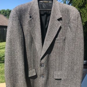 Hardwick Clothes Private Label Sport Coat SIZE 44R Black/Gray Tweed